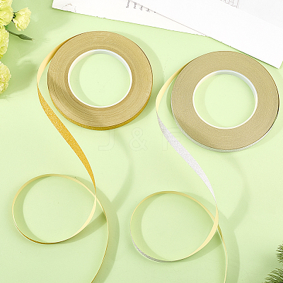 2 Rolls 2 Colors 50M Glitter Adhesive Plastic Tapes DIY-GF0011-22-1