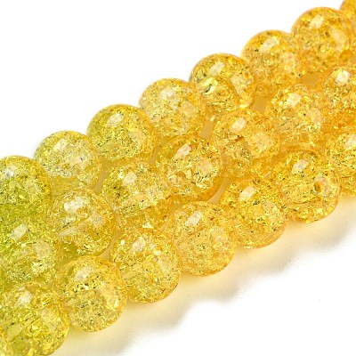 Spray Painted Crackle Glass Beads Strands DGLA-C002-8mm-11-1