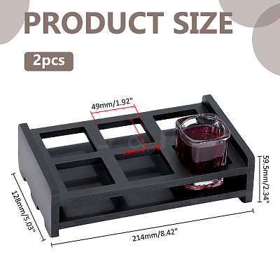 2Pcs Wood Wine Glass Organizer Holder ODIS-WR0001-19-1