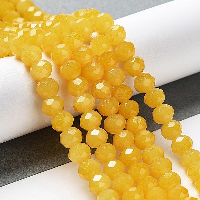 Baking Paint Imitation Jade Glass Bead Strands LS-DGLA-A034-J6MM-A30-1