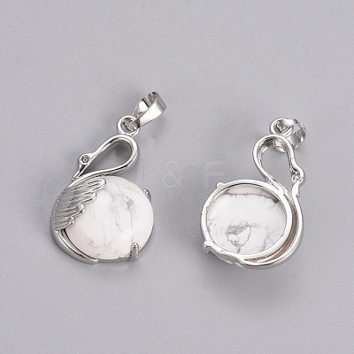 Natural Howlite Pendants G-L512-N10-1