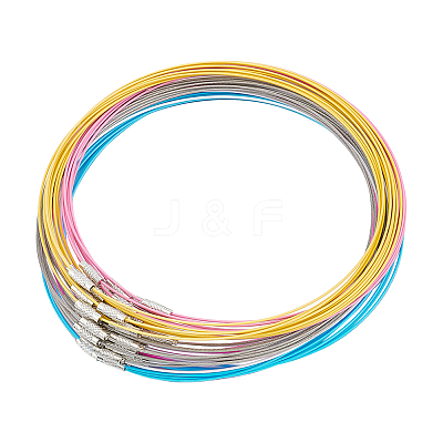 60Pcs 6 Colors Stainless Steel Wire Necklace Cord DIY Jewelry Making TWIR-UN0001-13B-1