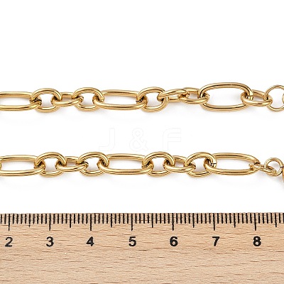 Ion Plating(IP) 304 Stainless Steel Figaro Chain Necklaces NJEW-O124-03G-1