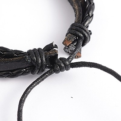 Adjustable Leather Multi-Strand Bracelets BJEW-O105-02C-1