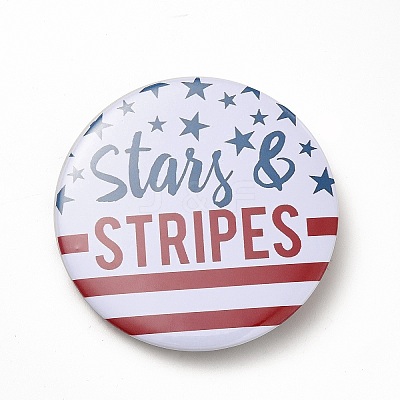 Independence Day Flat Round Tinplate Badge Pins JEWB-G021-01F-1