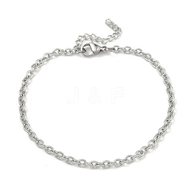 Tarnish Resistant 304 Stainless Steel Cable Chain Bracelets BJEW-PH01339-1