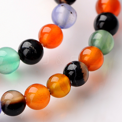 Color Agate Beads Strands GSR4mmC136-1