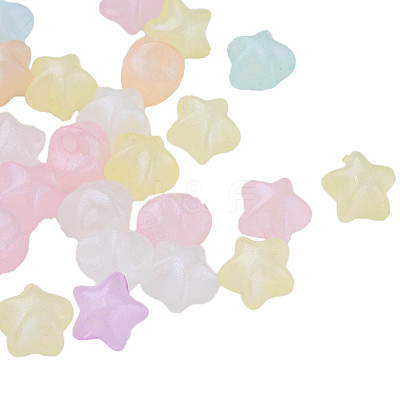 Rainbow Iridescent Plating Acrylic Beads CACR-N006-13-B01-1