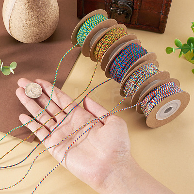 5 Rolls 5 Colors 18-Ply Cotton Twisted Cord OCOR-TA0003-75-1