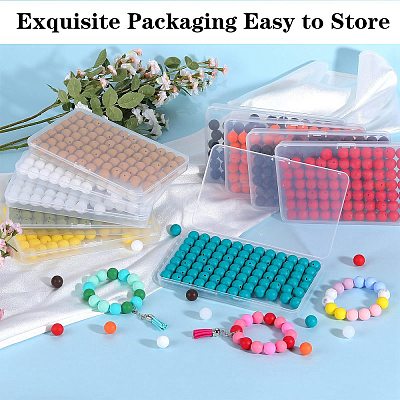 80Pcs Round Silicone Focal Beads SIL-SZ0001-24-03-1