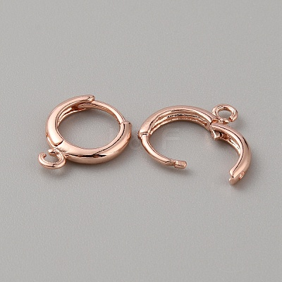 Brass Hoop Earring Findings FIND-WH0110-802B-RG-1