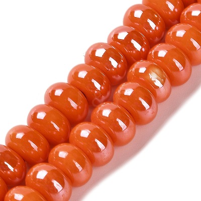 Glazed Porcelain Rondelle Beads PORC-Q001-01A-1