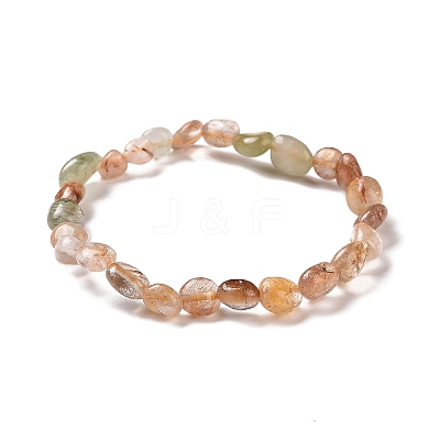 Natural Rutilated Quartz Bead Stretch Bracelets BJEW-K213-38-1