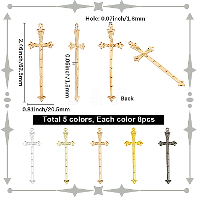 40Pcs 5 Colors Alloy Big Pendants FIND-SC0018-10A-1