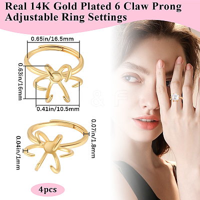 Brass Adjustable Ring Findings KK-BBC0023-69B-1