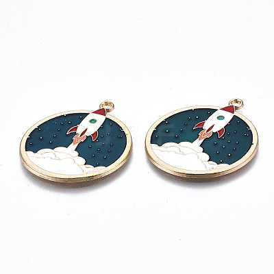 Eco-Friendly Alloy Enamel Pendants X-ENAM-Q437-016-NR-1