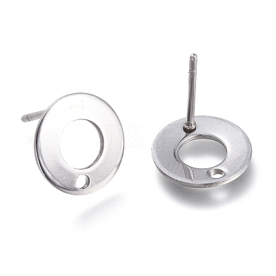 Non-Tarnish 201 Stainless Steel Stud Earring Findings X-STAS-K212-04P-1