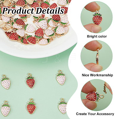 80Pcs 2 Colors Light Gold Plated Alloy Enamel Pendants ENAM-HY0001-49-1
