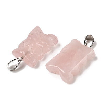 Natural Rose Quartz Pendants G-B127-09P-06-1