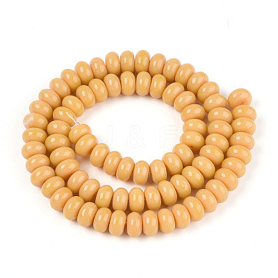 Opaque Spray Painted Glass Beads GLAA-ZX008-8mm-18Y-1