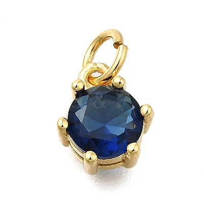 Brass Pave Cubic Zirconia Pendants KK-V002-23G-04-1