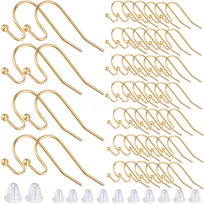 300Pcs Brass Earring Hooks KK-SP0001-35G-1