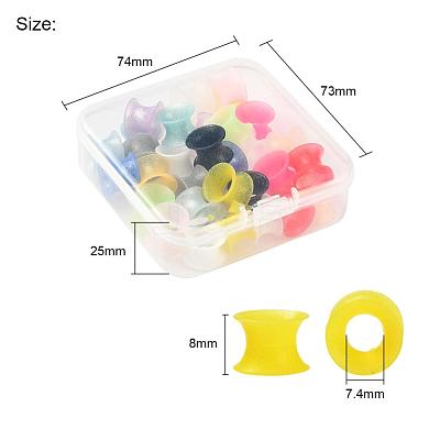 32Pcs 16 Colors Silicone Glitter Thin Ear Gauges Flesh Tunnels Plugs FIND-YW0001-19B-1