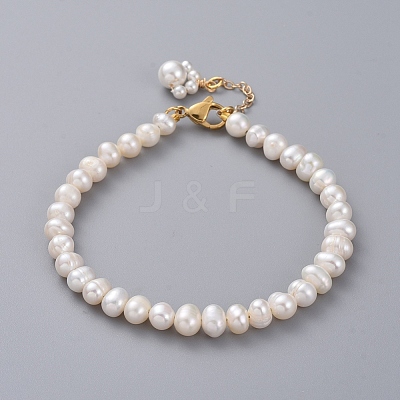 Natural Cultured Freshwater Pearl Beaded Bracelets BJEW-JB04997-1