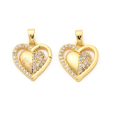 Brass Micro Pave Cubic Zirconia Pendants KK-G533-24G-1
