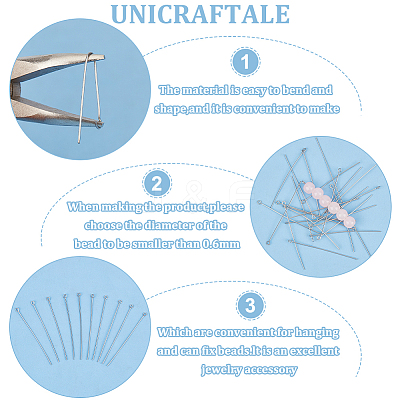 1000Pcs Stainless Steel Eye Pins STAS-UN0058-29-1
