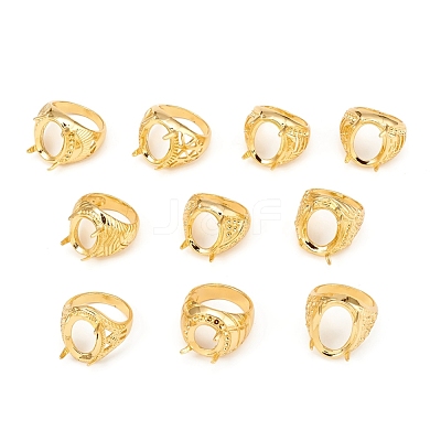 Long-Lasting Plated Brass Solitaire Ring Settings KK-D160-03G-1