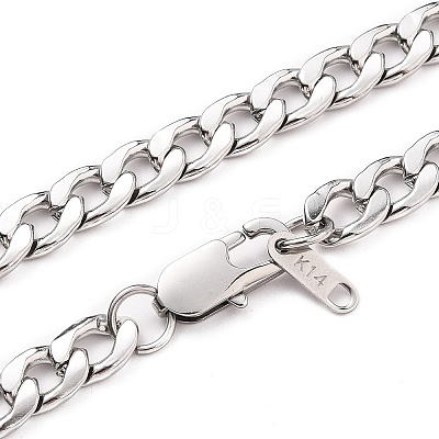 Non-Tarnish Men's 304 Stainless Steel Cuban Link Chain Necklaces X-NJEW-JN03170-01-1