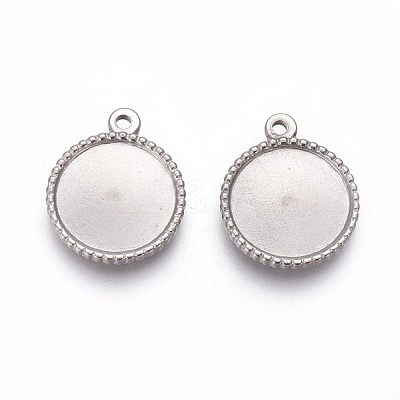 Tarnish Resistant 304 Stainless Steel Pendant Cabochon Settings X-STAS-P231-33P-1