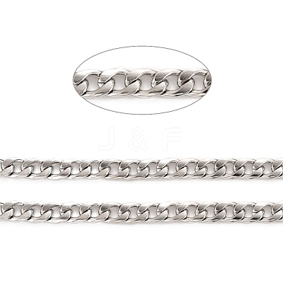 Tarnish Resistant 304 Stainless Steel Cuban Link Chains CHS-K016-02A-P-1