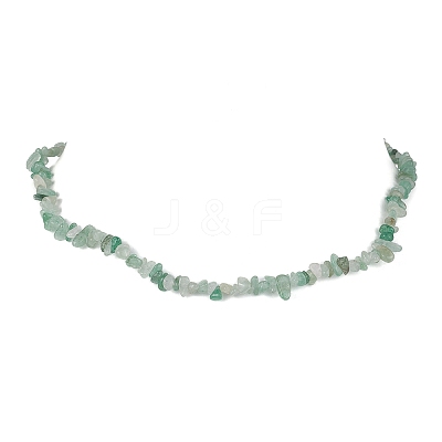 Natural Green Aventurine Chip Beaded Necklace NJEW-JN04615-14-1
