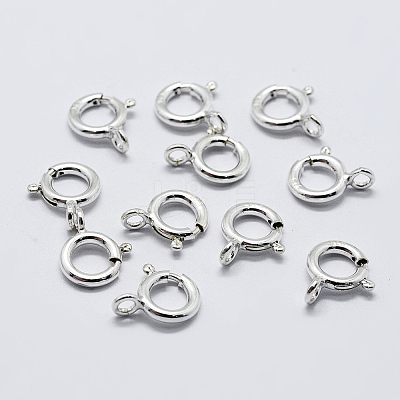 925 Sterling Silver Spring Ring Clasps STER-K167-076B-S-1