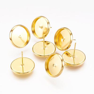 Brass Ear Studs Settings IFIN-Q005-G-1