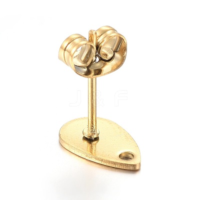 Ion Plating(IP) 304 Stainless Steel Stud Earring Findings STAS-L211-05B-G-1