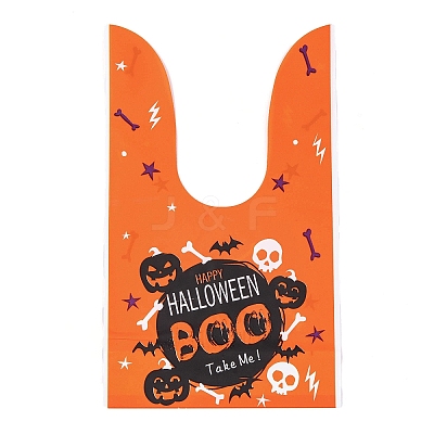 100Pcs Rabbit Shaped Halloween Candy Plastic Bags ABAG-U001-02M-1