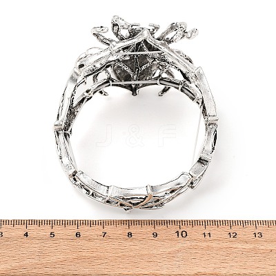 Halloween Tibetan Style Alloy Rhinestone Bangles BJEW-P367-01AS-1