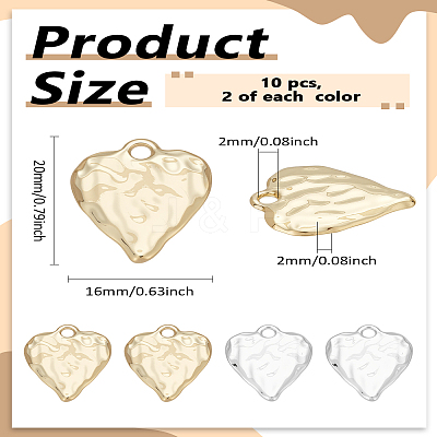 20Pcs 2 Colors Rack Plating Hammered Alloy Pendants FIND-LP0005-50-1