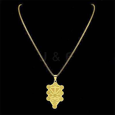 304 Stainless Steel Spiritual Tree of Life Pendant Necklaces FS-WGDE3A4-02-1