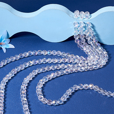 4 Strands Transparent Glass Beads EGLA-TA0001-80A-1