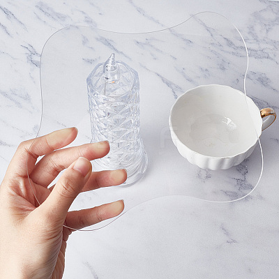 2Pcs 2 Colors Acrylic Cup Mats AJEW-DR0001-15-1