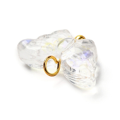Electroplate Transparent Glass Pendants PALLOY-JF00903-1