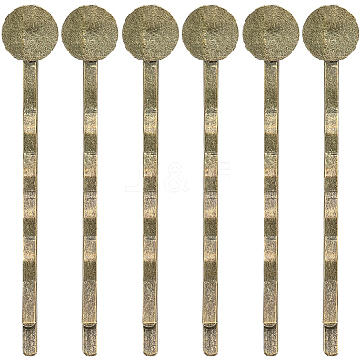 80Pcs Alloy Hair Bobby Pin Cabochon Settings FIND-SC0021-62-1