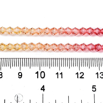 Gradient Color Baking Paint Glass Bead Strands DGLA-A039-T2mm-A03-1