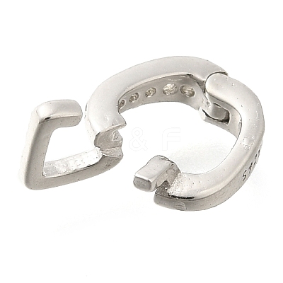 925 Sterling Silver Micro Pave Clear Cubic Zirconia Twister Clasps STER-U006-09P-1