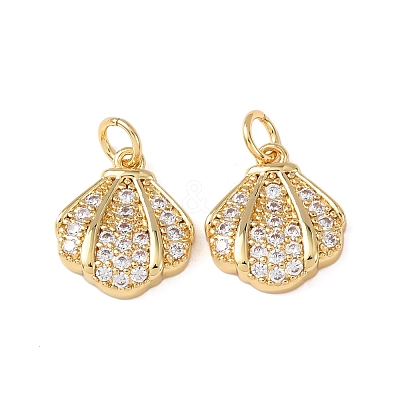 Brass Micro Pave Cubic Zirconia Charms KK-C143-32A-G-1