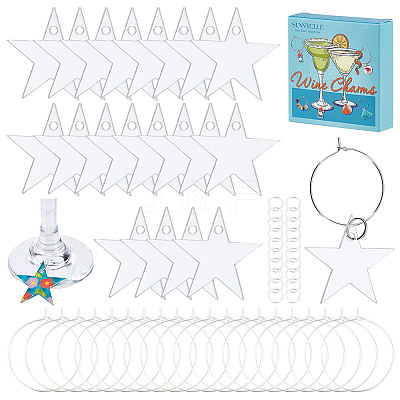 DIY Blank Wine Glass Charm Making Kit DIY-SC0023-79B-1